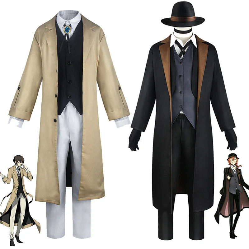 

Anime Bungo Stray Dogs Cosplay Costume Nakahara Chuuya Dazai Osamu Uniform Halloween Christmas Clothing Suit For Adults Men