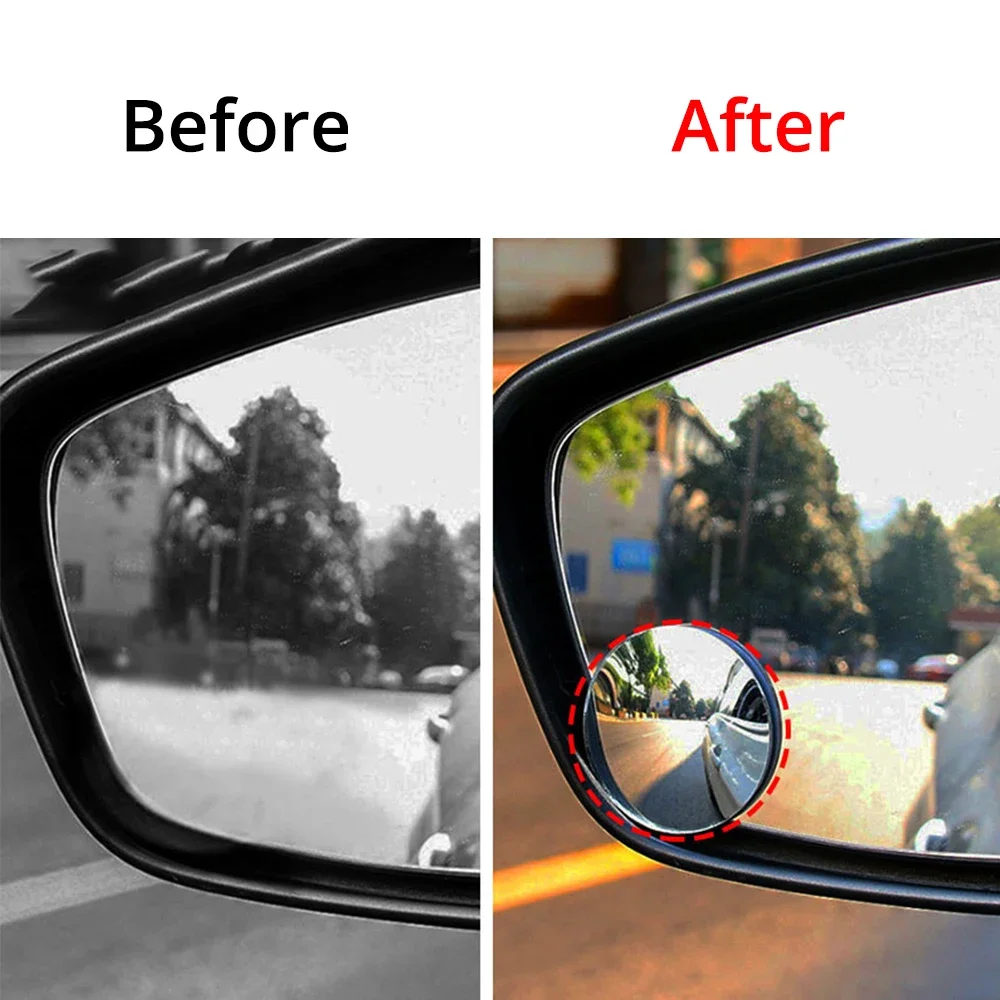 1X 360 Degree HD Blind Spot Mirror Adjustable Car Rearview Convex Reverse Wide Angle Vehicle Parking Rimless S Auto Accessories
