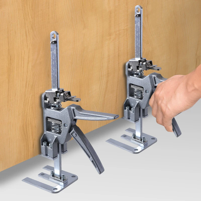 2 pcs 12 Inch Labor Saving Arm Jack Drywall Lift Wall Tile Locator 0-145 mm Height Adjuster Multi-Function Cabinet Jack Board