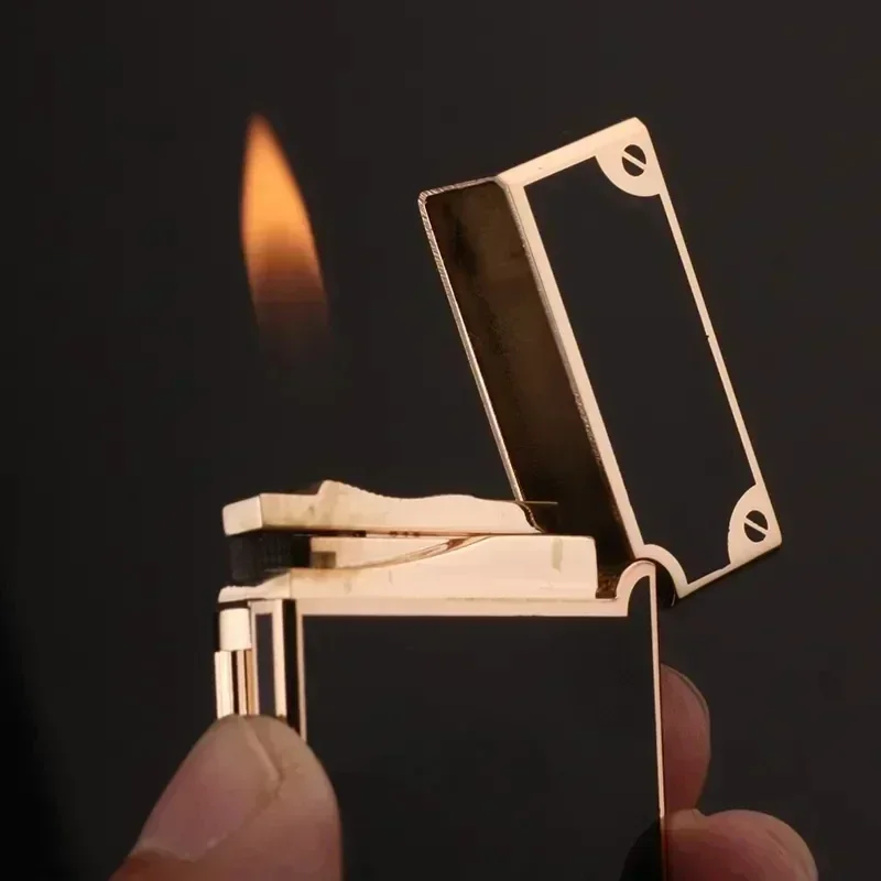 Classic Loud Lighter Metal Inflatable Open Flame Side Slip Ignition Cigarette Lighter Smoking Accessories