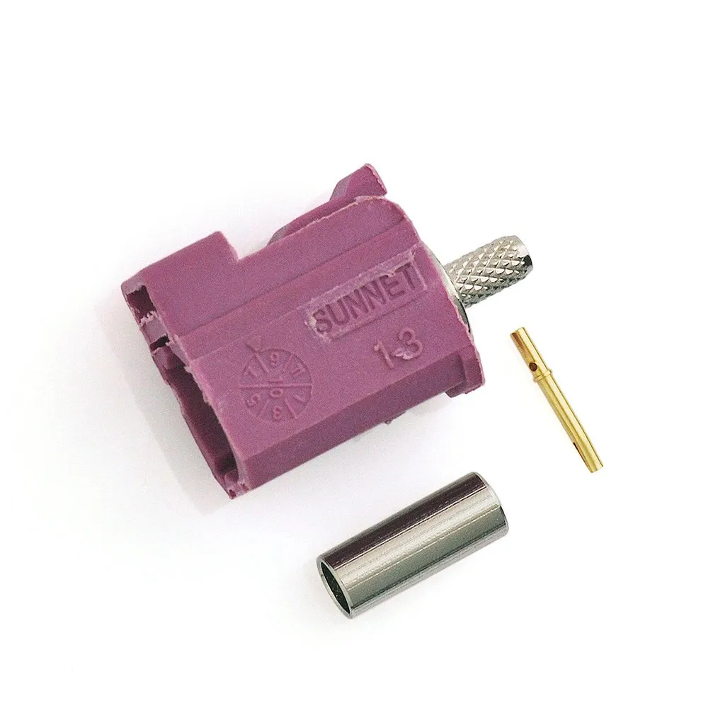 Violet Crimp Female RF Coaxial Connector for GPS Telematics Satellite Antenna