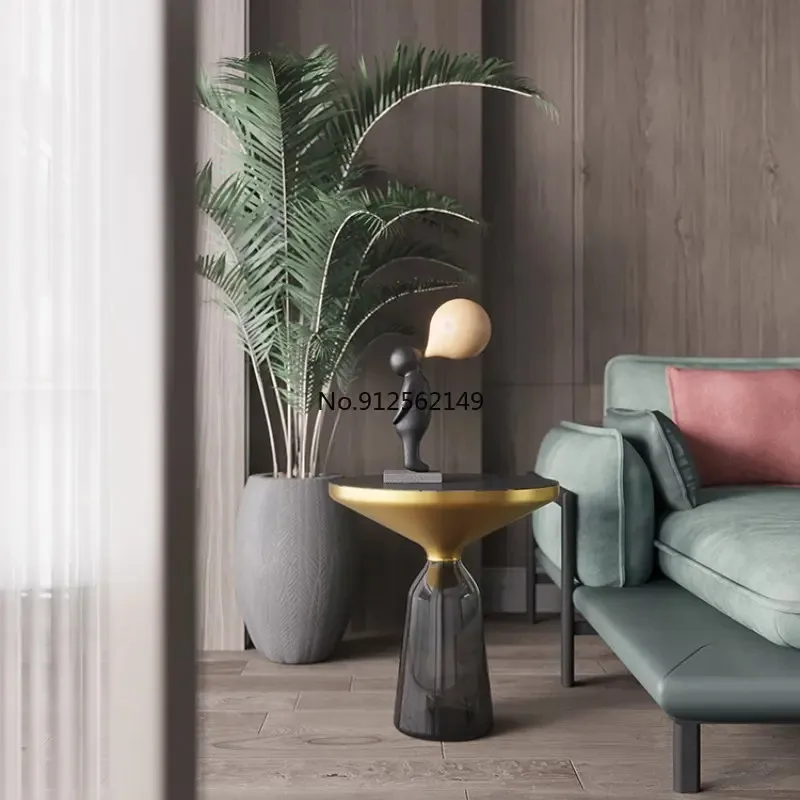 

Стеклянные журнальные столики в скандинавском стиле для гостиной, мебель, современный минималистичный стеклянный круглый стол, дизайнерский Роскошный домашний журнальный столик