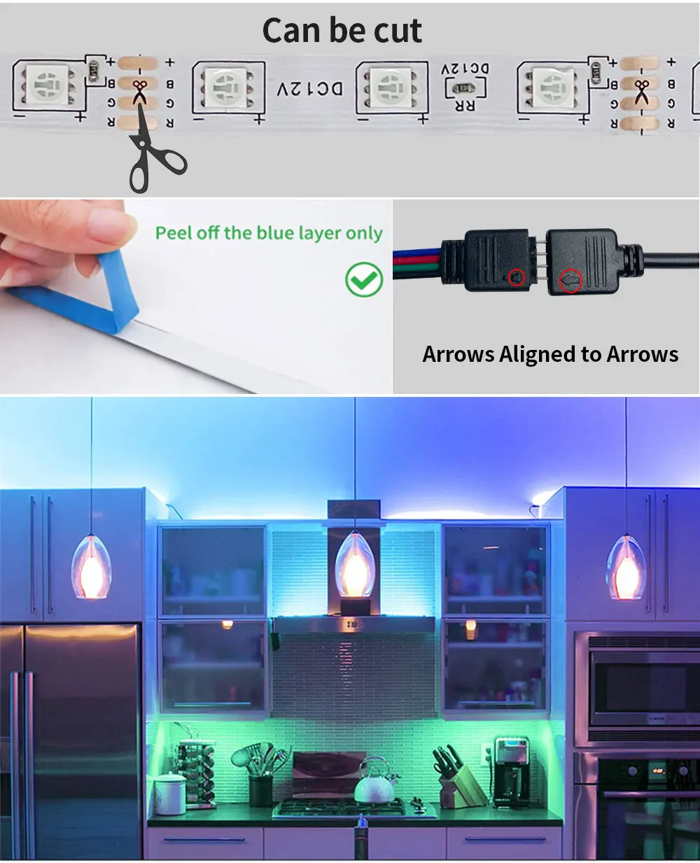 12V Led Strip Lights RGB 5050 5M 54 LEDS Bluetooth APP Control Luces Led Flexibl