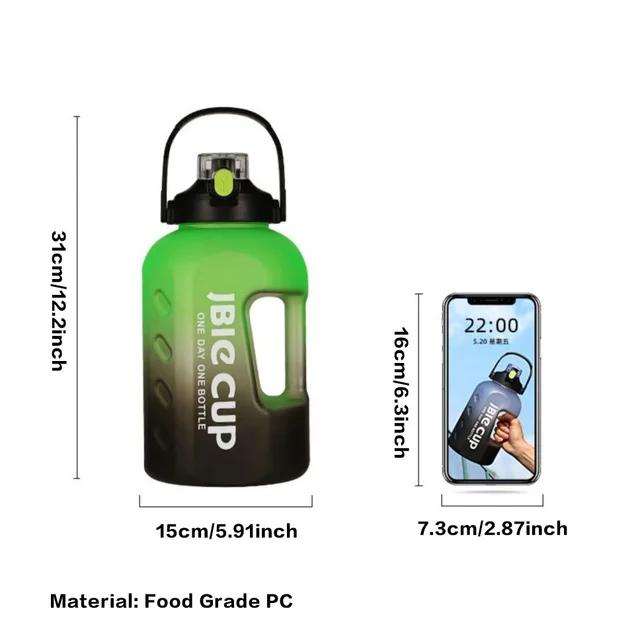 3 Liter Sports Water Bottle With Handle Large Capacity Fitness With Scale Gradient Kettle Outdoor Plastic Portable Water Bottle 4