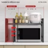 1pc Expandable 42-64cm Microwave Shelf Organizer, Moisture And Rust Proof Microwave Countertop Organizer,Tableware Storage 5