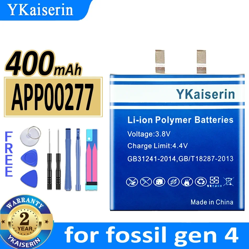 

Аккумулятор ykaisсеребрин APP00277 (400) емкостью 402428 мАч для ископаемого Gen 4 Gen4, аккумулятор высокой емкости, гарантия 2 года + Бесплатные инструменты