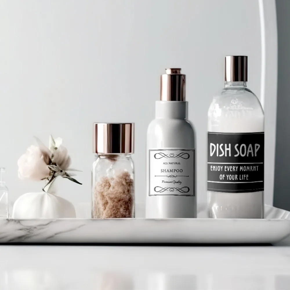 6Pcs Waterproof Soap Dispenser Stickers Bottle Label Farmhouse Bathroom Kitchen Hand Soap Shampoo Lotion Conditioner Labels