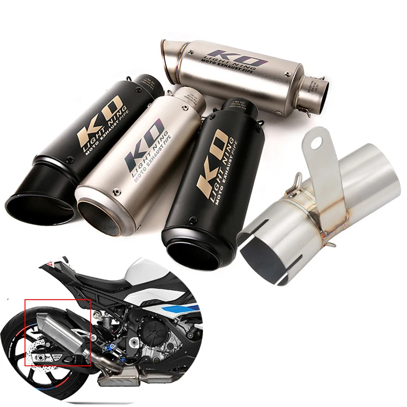 

Выхлопная труба для BMW S1000RR 2019-2023 S1000R 2021-2023, выхлопная труба со съемным глушителем, 61 мм