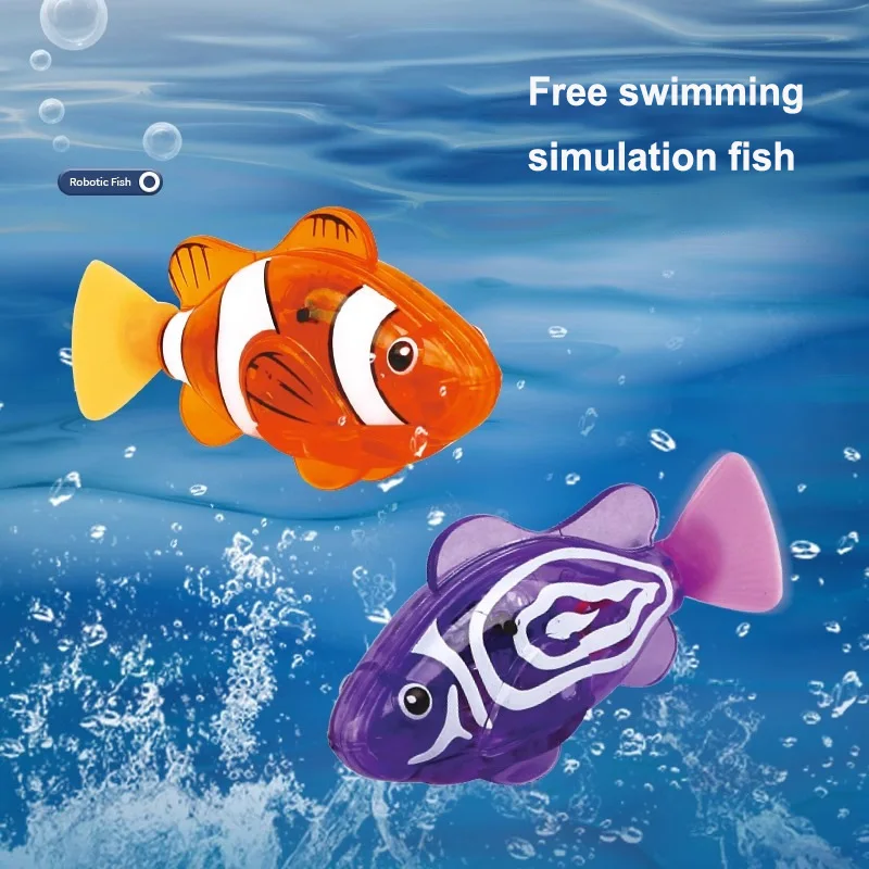 4PCS Luminous Swimming Induction Electric Fish Baby Bath Toys Water Pet Fish Swing Fish Simulation Clown Fish Children'sGifts — view 2