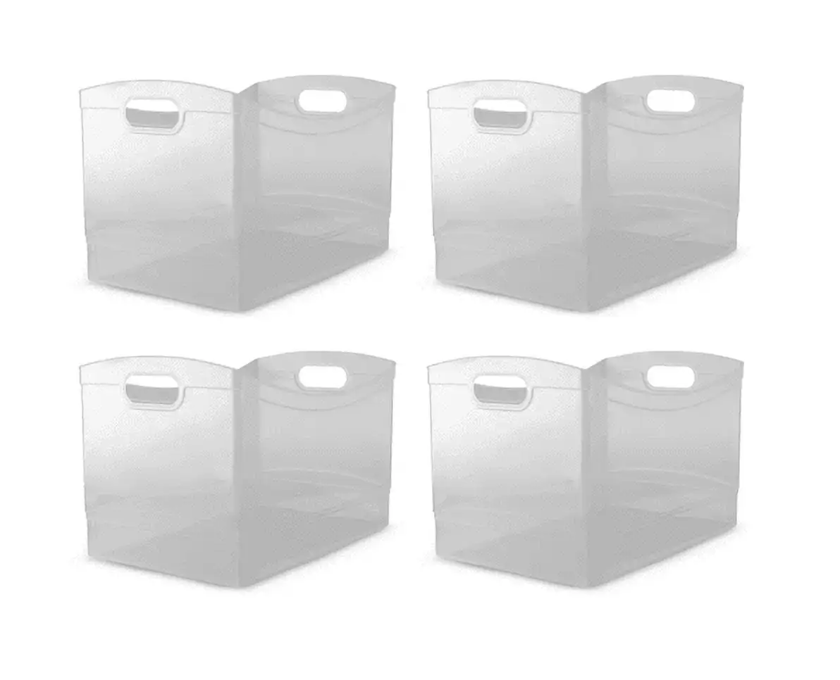

Mainstays Utility Storage Organizer Bin, Clear, Set of 4