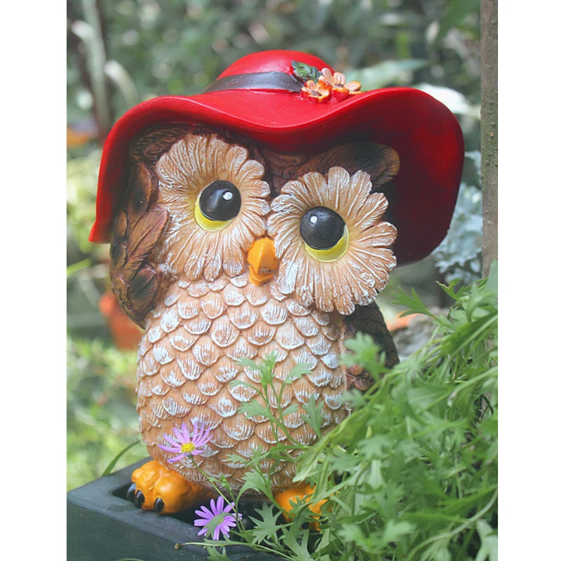 Owl And Book Resin Craft Figurine Ornament Home Fairy Garden Decor Figurine 
