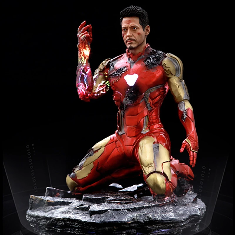 Marvel Avengers Ironman MK85 Tony Stark Snap Fingers Statue Action