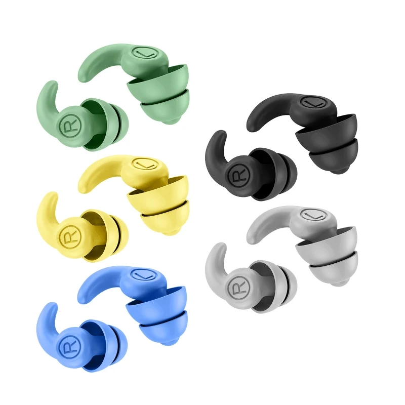 

2024 New Earplugs in-Ear Mats Noise Cancelling Silicone Ear Tips Earmuffs Protect Hear