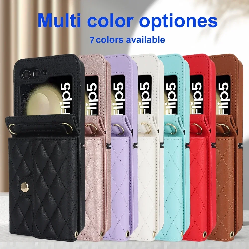 Luxurious Crossbody Leather Wallet Case with Lanyard and Card Holder
