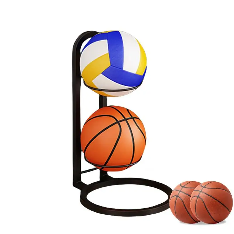 

Ball Storage Holder Cast Iron Stand Display For Volleyball Multifunctional Multi-Layer Iron Ball Storage Shelf For Bedroom