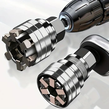 Universal Adjustable Magic Socket Wrench 10–19mm with Ratchet Adapter 1