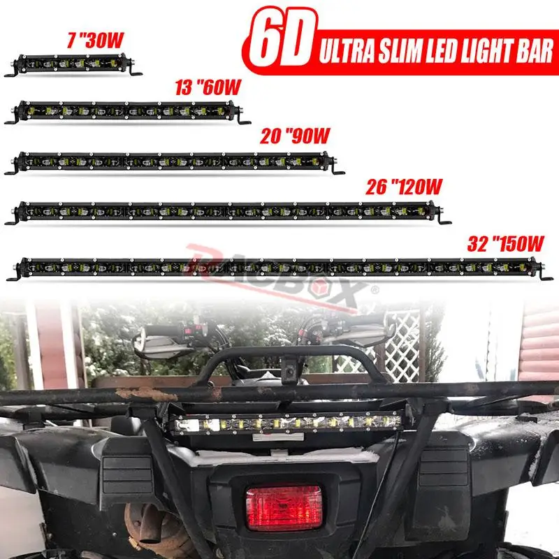 Pair Of 7-Inch 30W Slim LED Light Bars – 3000LM Flood Beam For Off-Road, Fog, Driving 7 thumbnail image