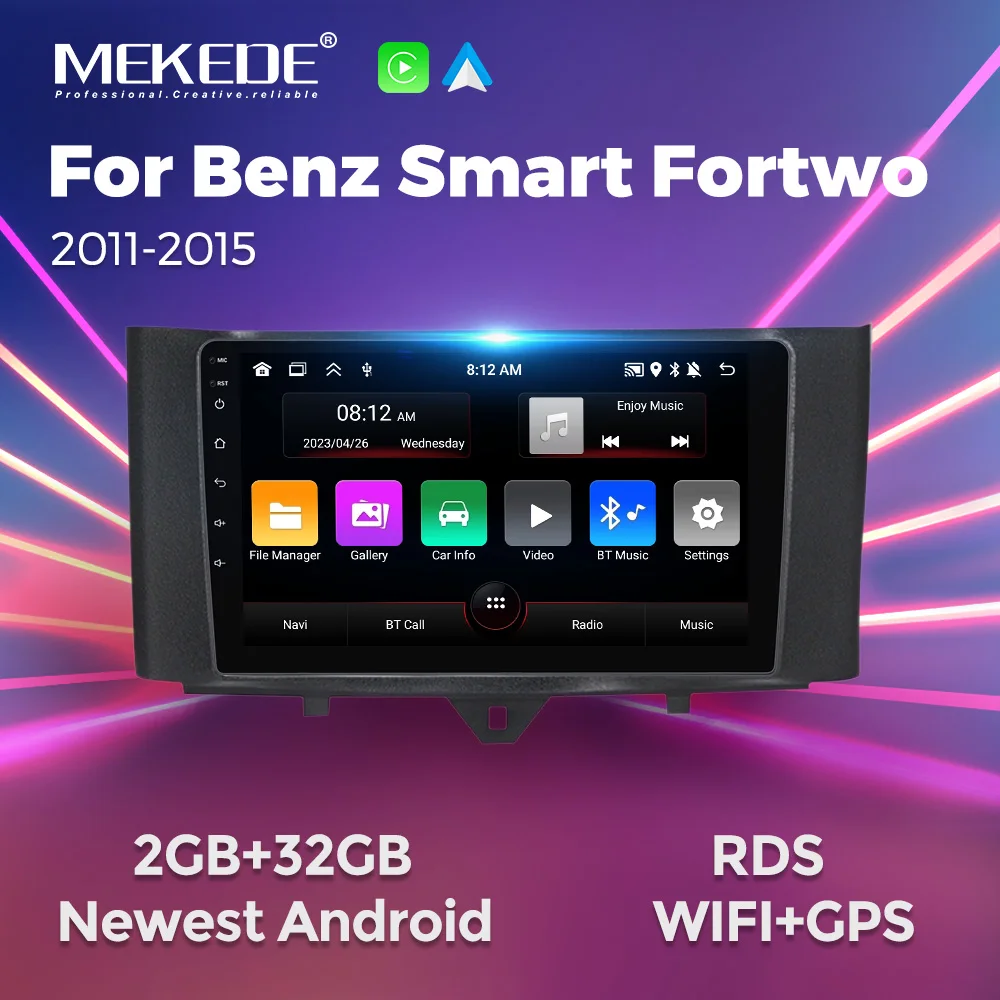 MEKEDE-2din-Car-Raido-for-Mercedes-Benz-Smart-Fortwo-W451-2011-2015 ...