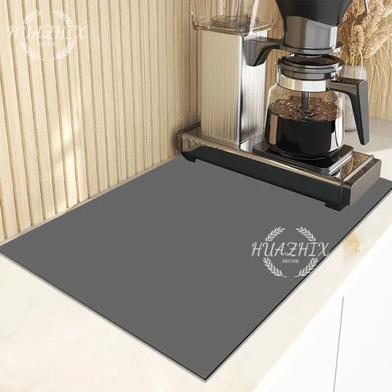 

Solid Color Drain Pad Rubber Dish Drying Mat Super Absorbent Drainer Mats Comfortable Soft Kitchen Faucet Placemat Accessories