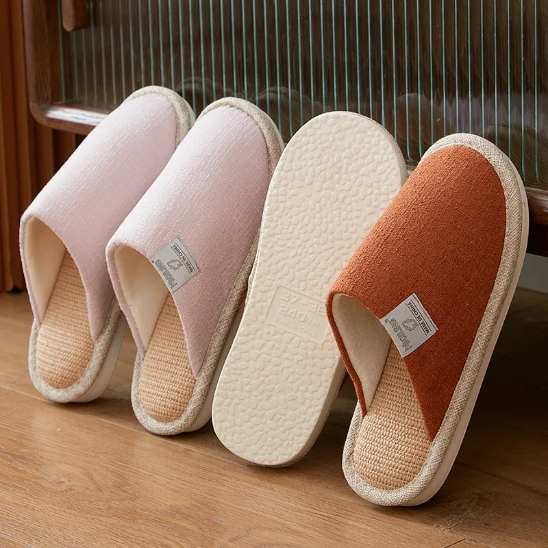 

A0119 Spring and Autumn Linen Slippers for Women's Home Furnishings