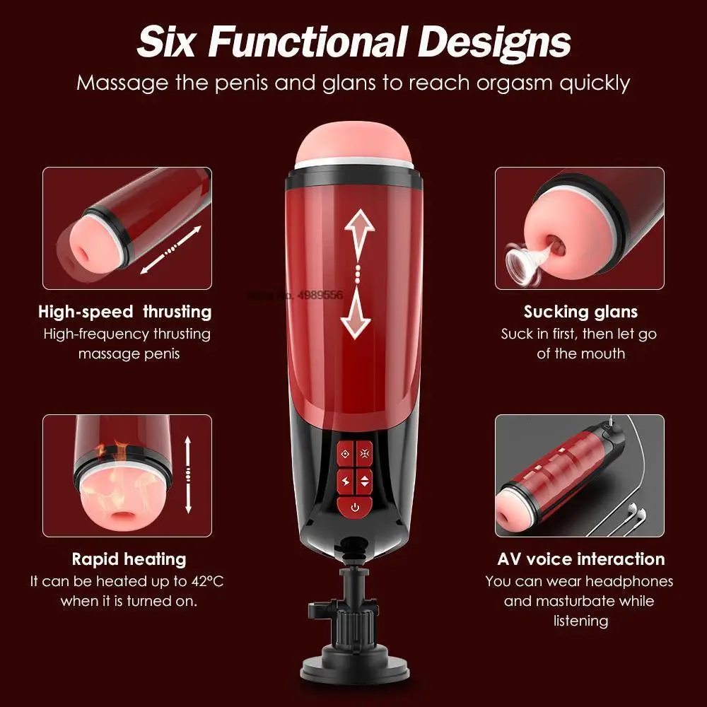 rs Automatic 6in1 Telescopic Sucking Intellengent Heating Voice Interacion Masturbation Cup_voghion.com