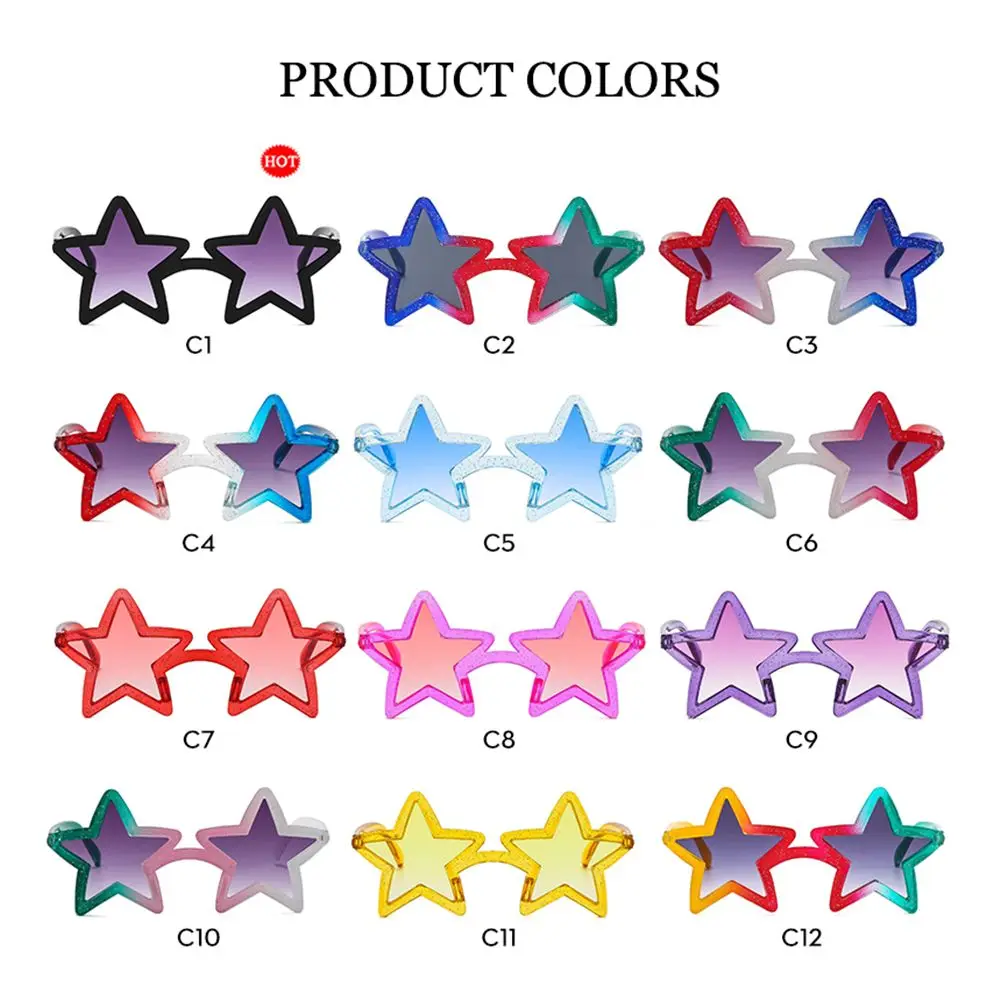 Unique Star Shape Sunglasses for Women Shining Sun Glasses Vintage Pentagram Glasses for Summer Beach Party Favors