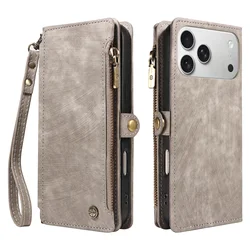 Premium PU Leather Phone Case with Card Slots & Magnetic Flip RFID Blocking Wallet Cover - Galaxy S20 FE (Gray)