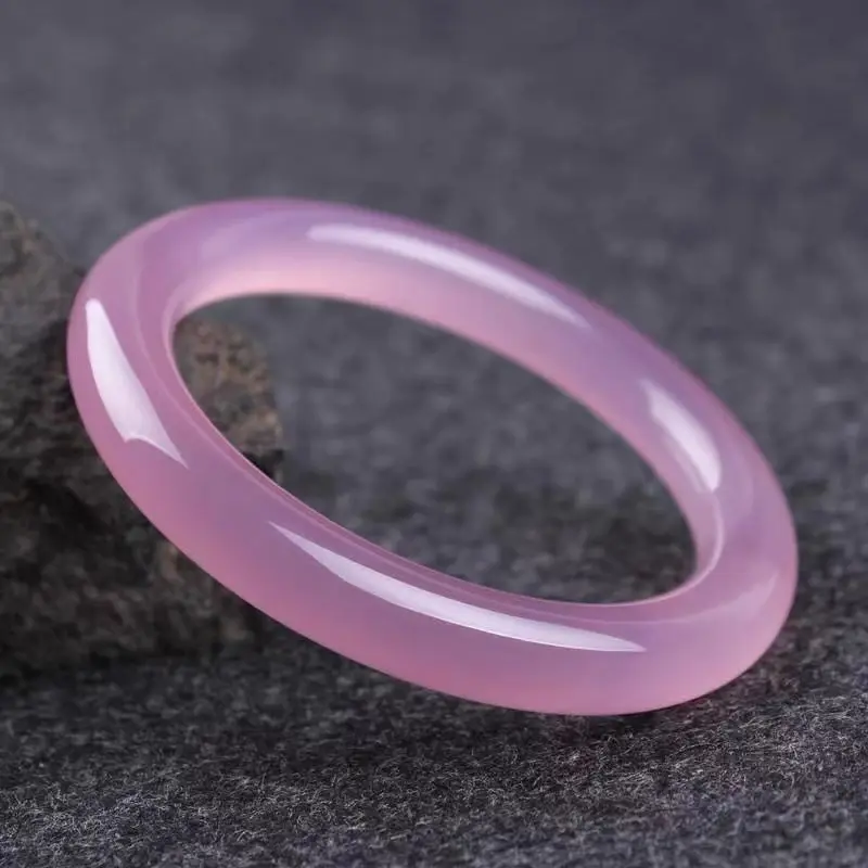 

Женский Круглый браслет из халцедона, розовый браслет из халцедона