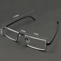 Metal Anti-Blue Light Reading Glasses Men Half Frame Prescription Eyeglasses Male Eyewear With Case +1.0 1.5 2.0 2.5 3.0 3.5 4.0 3