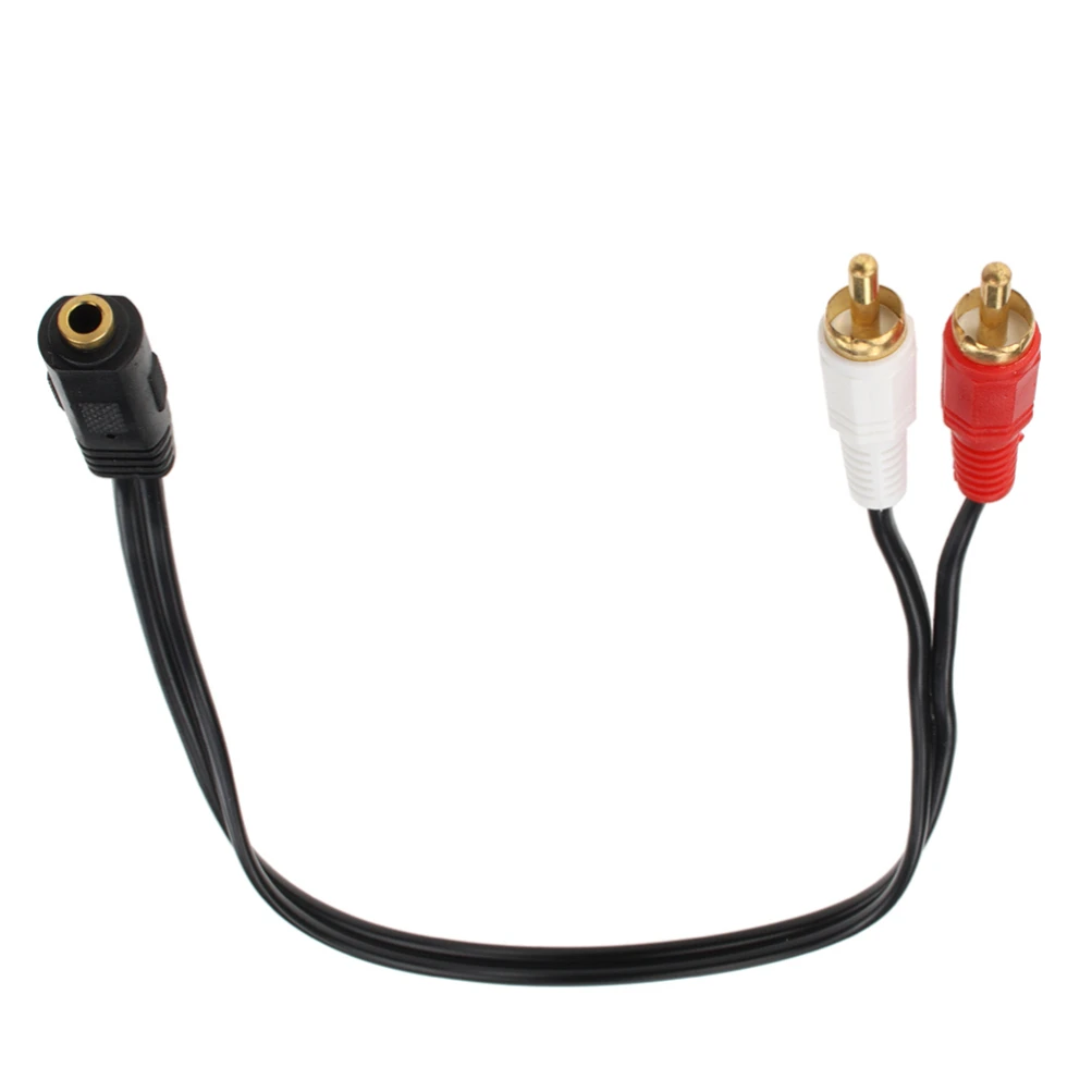 

1000pcs 3.5mm Audio Cable Stereo Female To 2RCA Male Aux Y Splitter Adapter for DVD TV VCR Headphone Amplifier Speaker