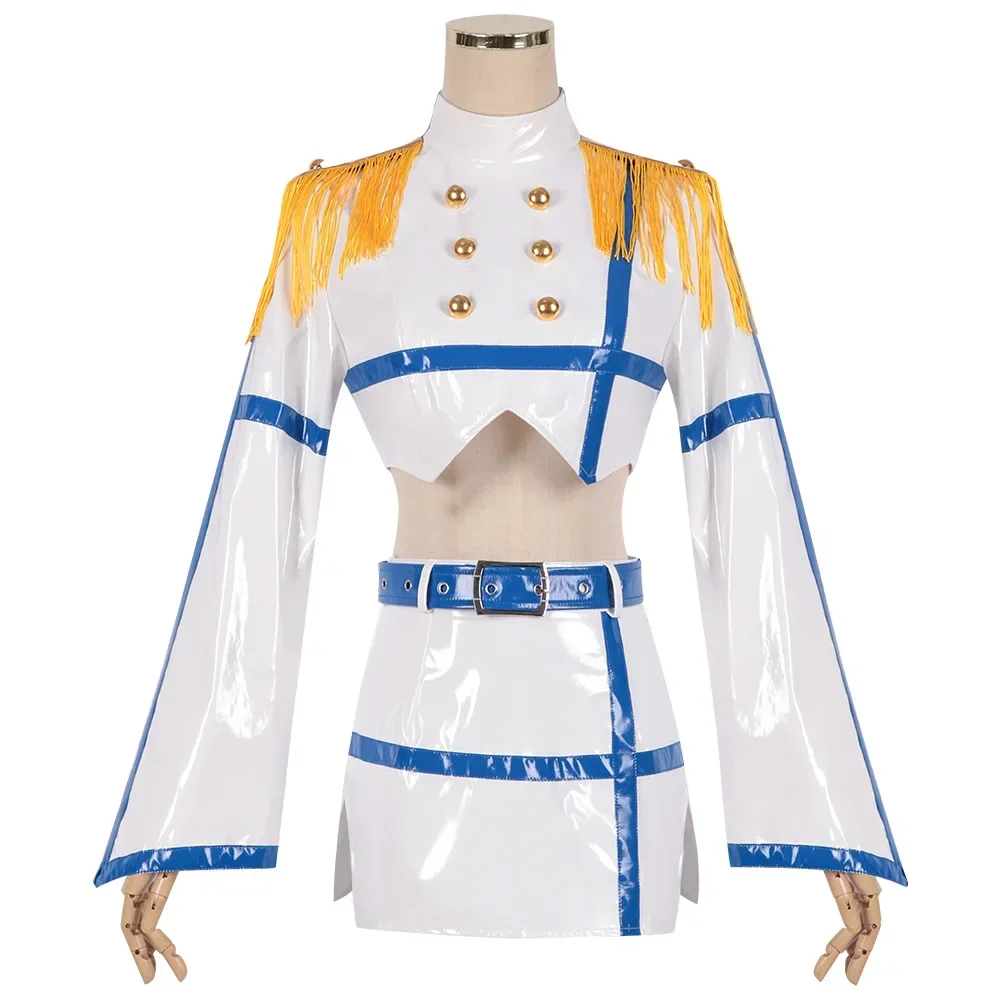 Anime 2.5 Dimensional Seduction Nonoa Cosplay Costume Adult Women Leather White Skirt Suit Halloween Uniform Outfit
