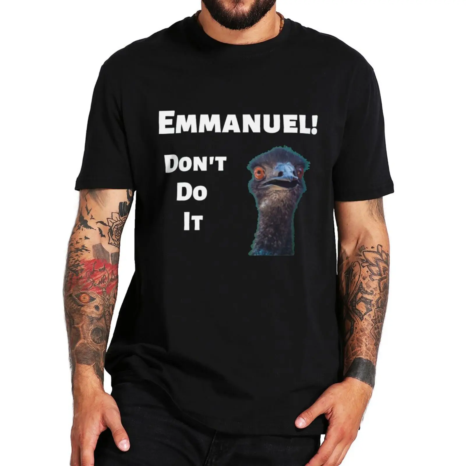 Emmanuel Emu Non Fare T Shirt Animali Divertenti Emu Memes Hipster Tee Top Estate Casual Cotone Unisex T-Shirt Oversize Taglia Ue