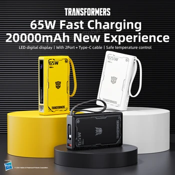 TRANSFORMERS Power Bank 20000mAh 65W / 10000mAh 30W Caricabatteria portatile Powerbank a ricarica rapida per iPhone Huawei Samsung