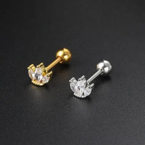 여성을 위한 1PC 귀 피어싱 귀걸이 작은 지르콘 스타 귀 Tragus 헬릭스 피어싱 바디 액세서리 쥬얼리 선물 무료 배송 CC00 4
