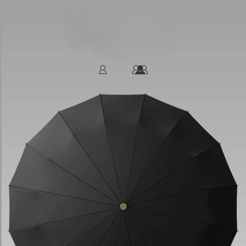 Automatic Wooden Handle Large Folding Windproof Umbrella