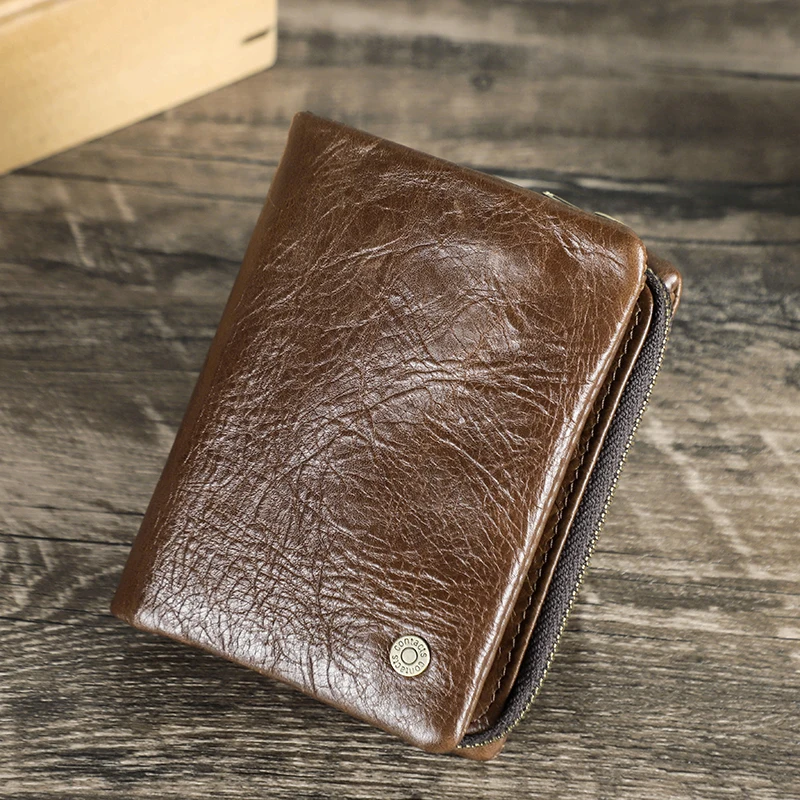 Luxury Designer Mens Wallet Genuine Cowide Leather Bifold Short