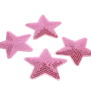 Pink Star Embroidered Patch, 1.5 (5-Pack), Stars