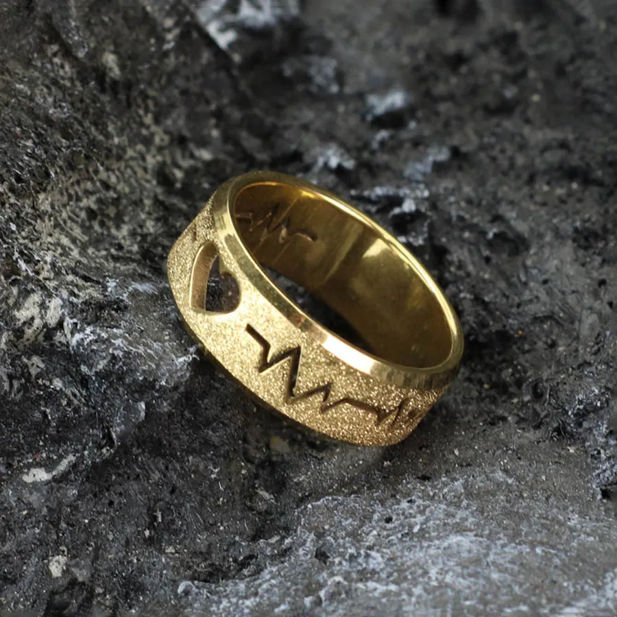 Stainless Steel Couple Ring Heart Shaped Valentine Gift