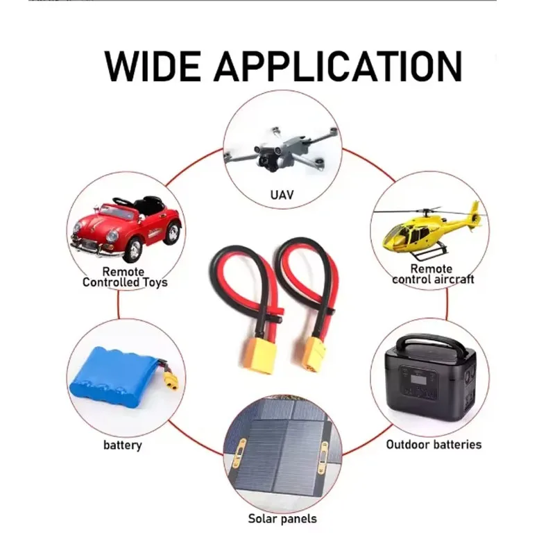 XT60 Plug Female Male Parallel Battery Connector with 14AWG Silicon Wire for RC Airplane Lipo Battery ESC FPV Drone Car Boat – Image 6