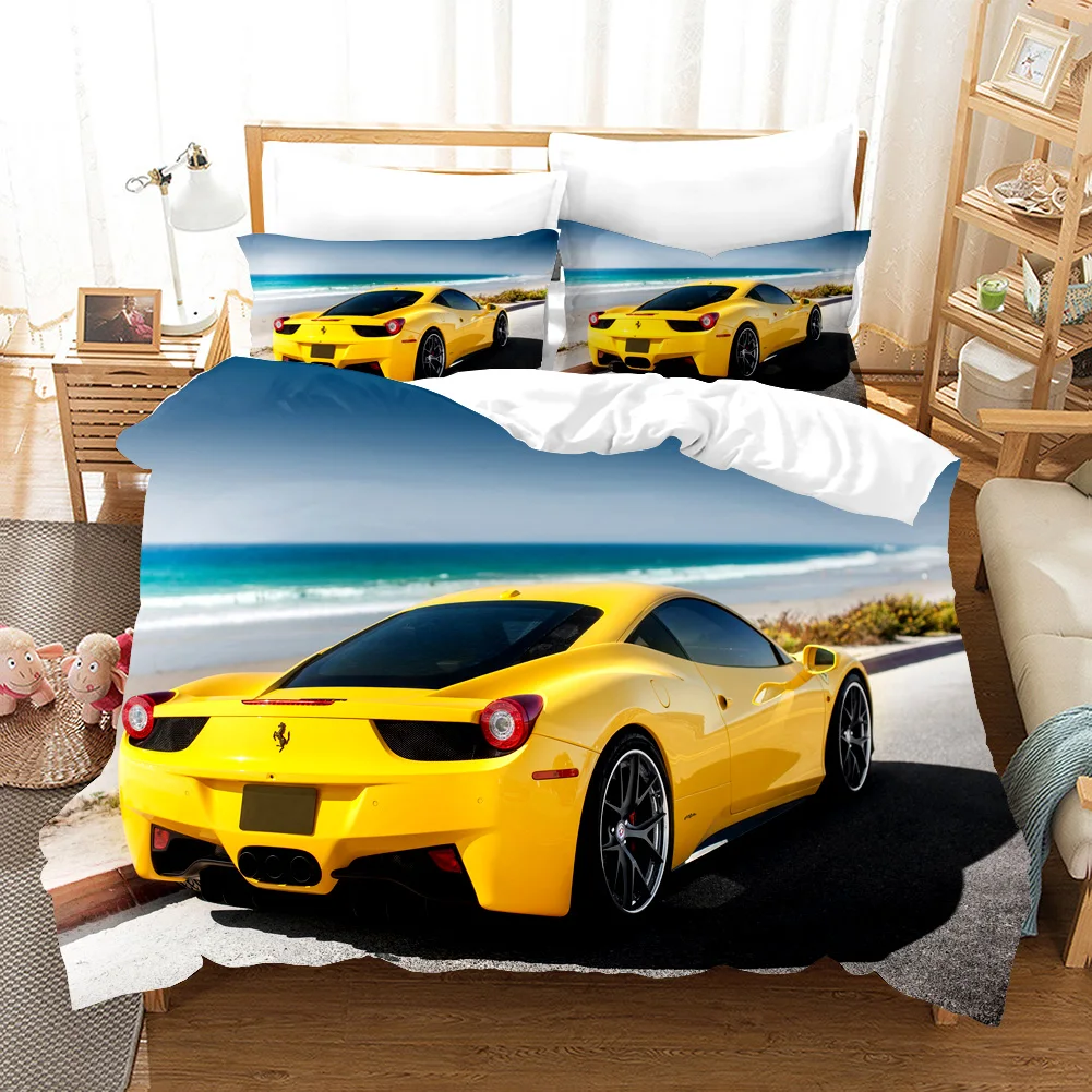Sports Car Duvet Cover Sets Race Car Bedding Sets With Pillowcases