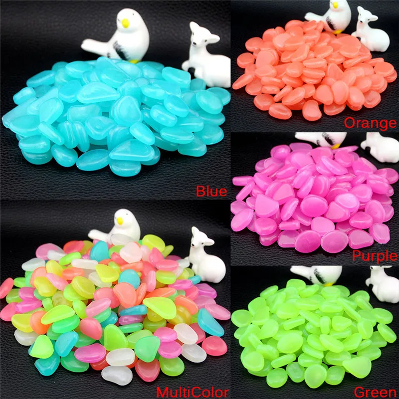 10pcs/lot Glow In The Dark Garden For Walkways Fish Tank Decorations Luminous Pebbles Rocks Garden Ornaments Stone