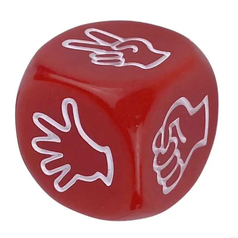 G6DE 10Pcs 6 Sided Acrylic Dices 20mm Rock Paper Scissor Game Dices Finger Guessing Game Drinking Party Toy