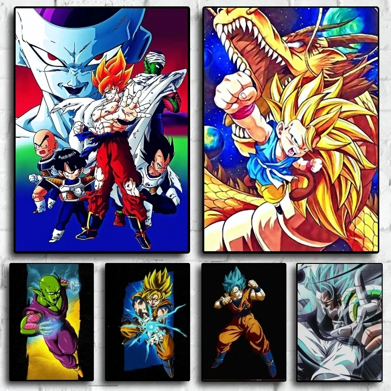 

Anime "Dragon Ball" Sun Wukong Poster Retro Wall Stickers For Living Room Home Decoration Wall art Decorative Painting Aesthetic