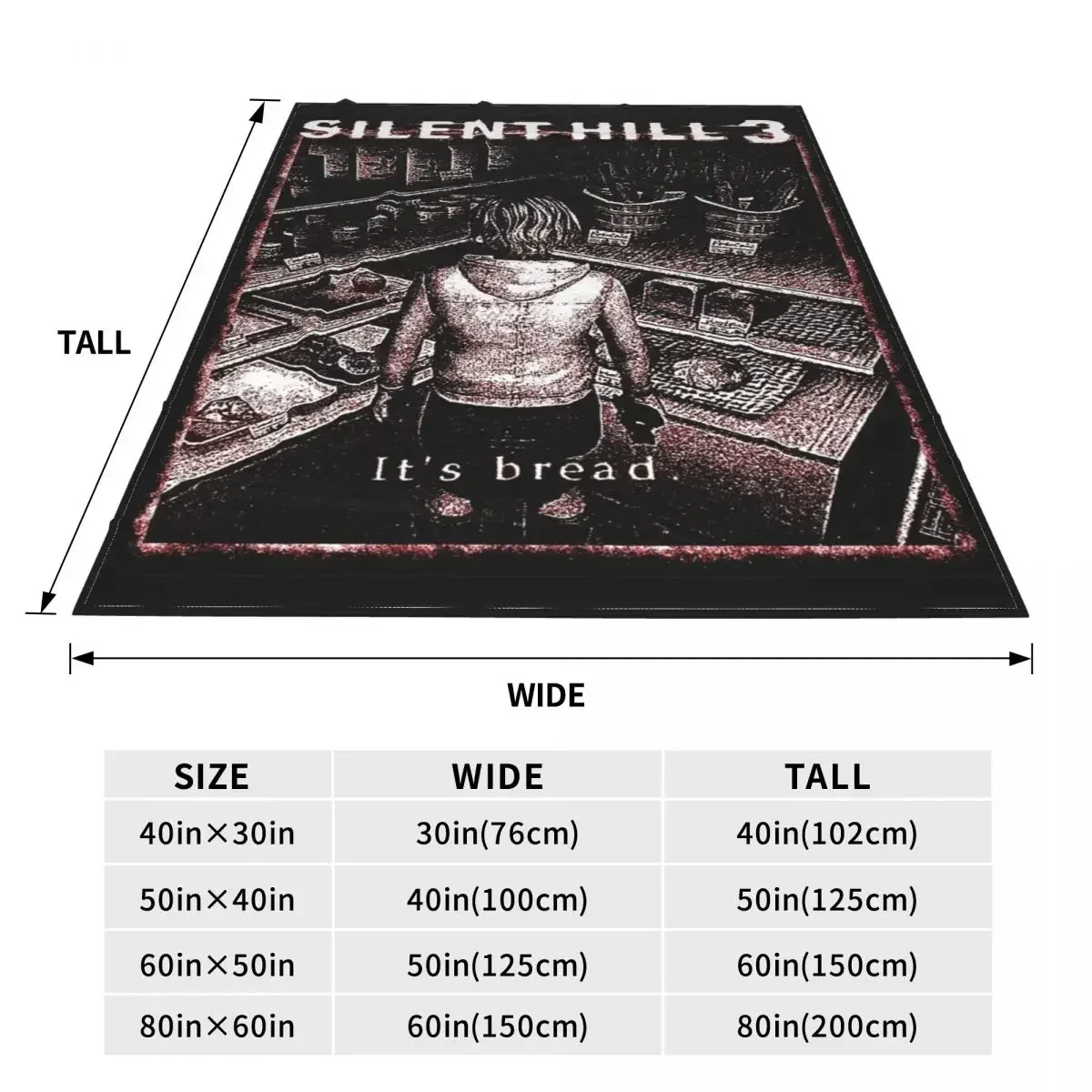 It's Bread Silent Hill 3 Throw Blanket Flannel Home Heather Throw Blankets Cozy Super Soft for Couch Bedspread  sumikko gurashi 4
