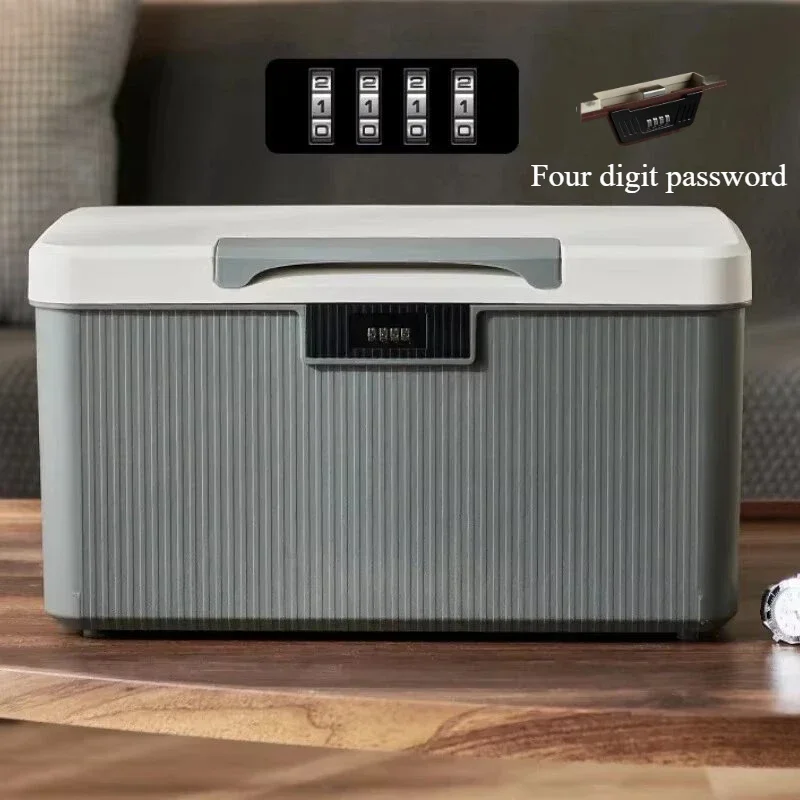 Four Digit Password Lock Safe Box Jewelry High-Security Lock Privacy Storage Private Security Feature Money Safe Box
