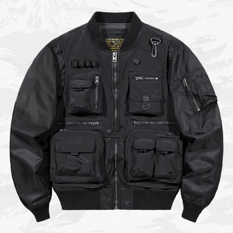 Fake Two Pieces Patchwork Design Tactical Function Bomber Jackets Man ...