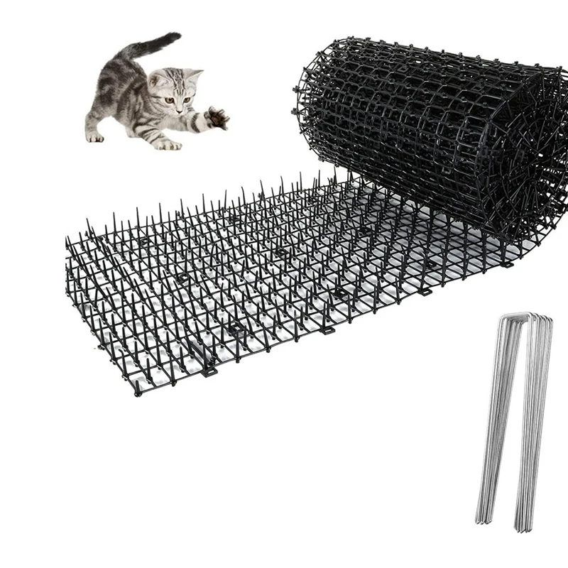 Cat Prickle Mat With Spikes, Cat Dog Animal Spikes Repellent Deterrent Mat,Indoor Outdoor Mat For Garden 2.5M X 0.3M