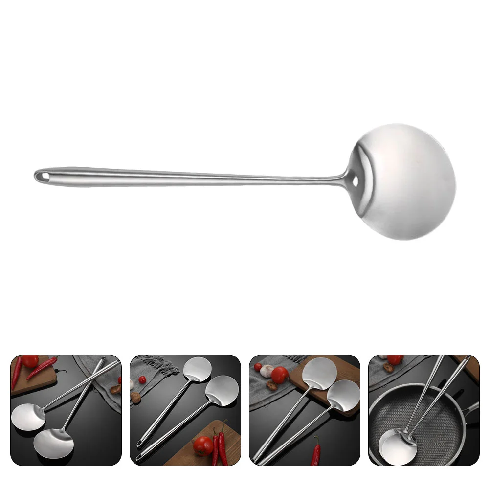 

Kitchen Wok Spatula Stainless Steel Wok Spatula Practical Cooking Spatula with Long Handle