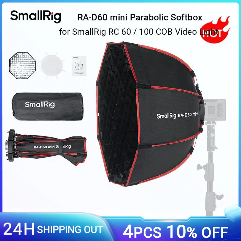 SmallRig RA-D60 mini Parabolic Softbox, with Honeycomb Grid, for