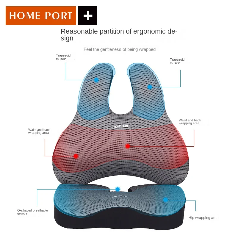 Memory Foam Seat Cushion Orthopedic Pillow Coccyx Office Chair Cushion Support Waist Back Pillow Car Seat Hip Massage Pad Sets 3